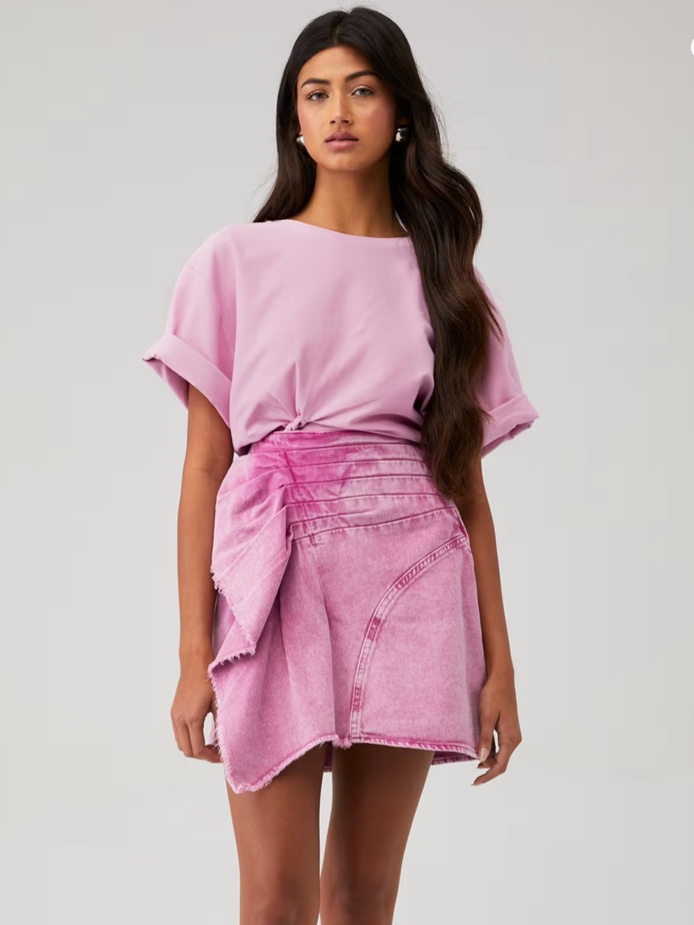 IRO Edvidge Denim Mini Skirt Pink size 2